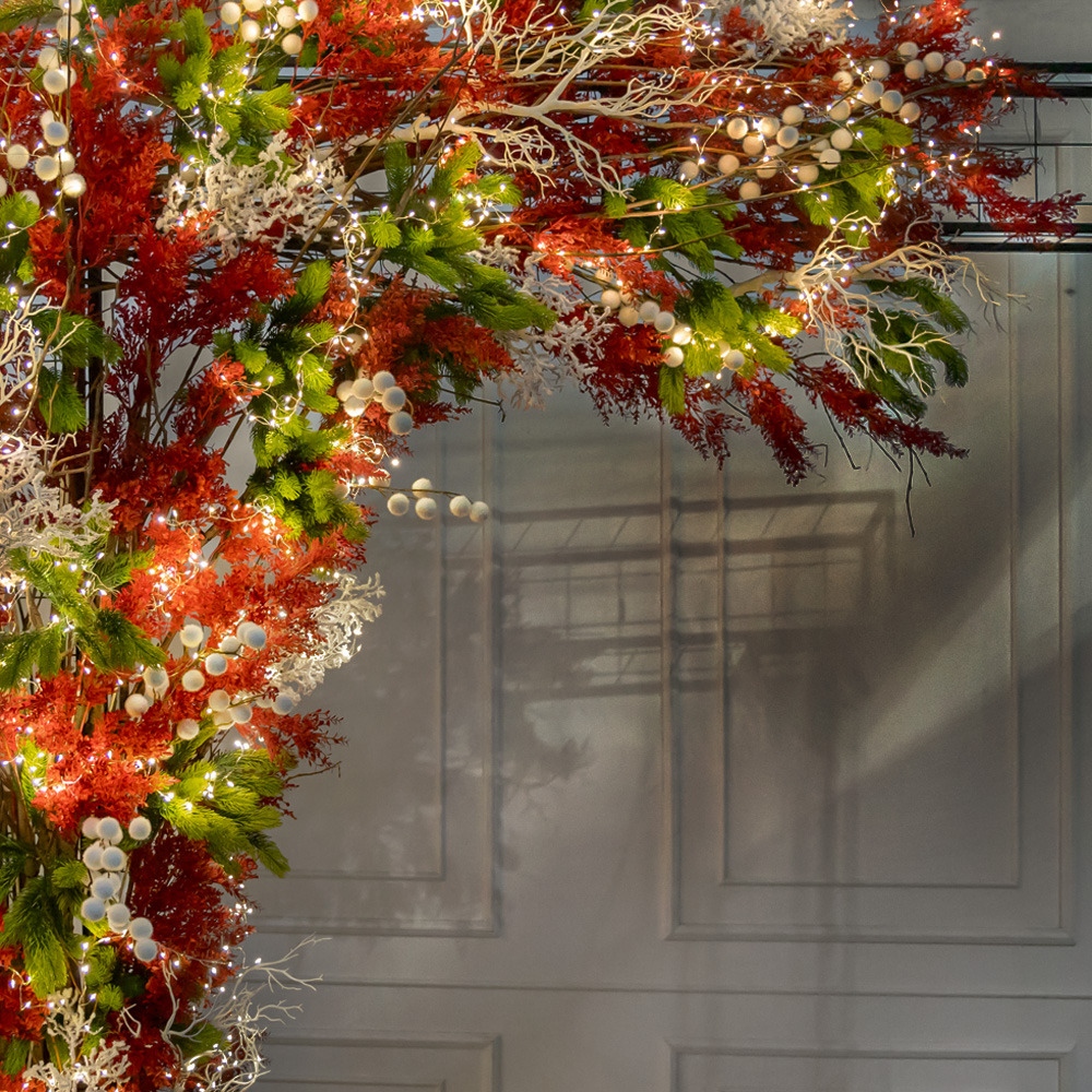 ДЛ180/СВ03т(Пр)(Fix)(F)Декор вход.группы h300см н/прутьях, прист.с гирляндой 