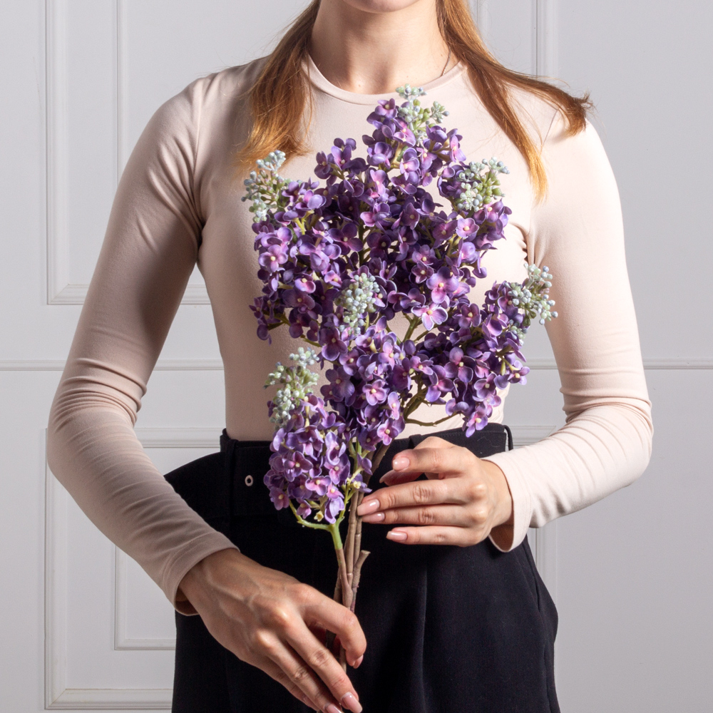 7141А/0443-22/17(F) Сирень искусственная h64см, фиолетовая (латекс)_2