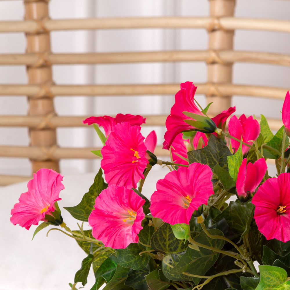 ТДЯ440-2 Петуния искусственная малиновая в деревянном ящике 20х9х8см_2