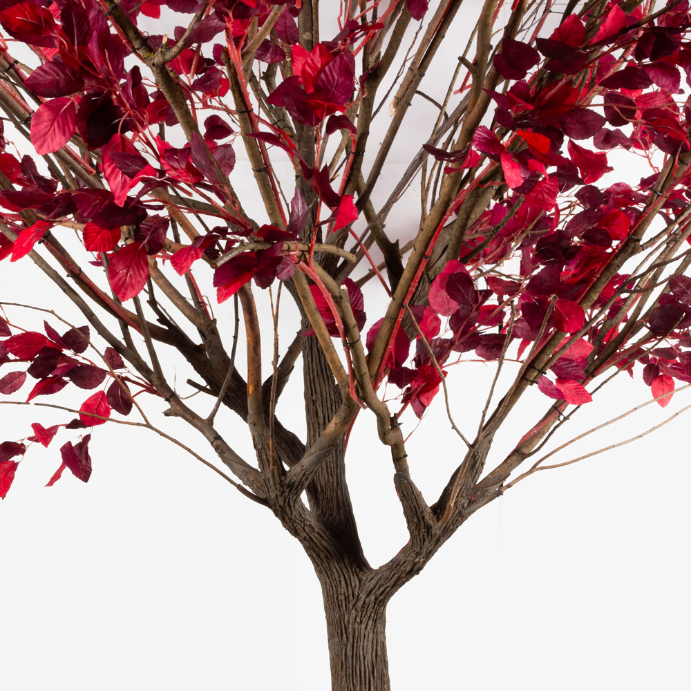 320Гбст/разб/РН/640(F) Дерево искусственное интерьерное лиственное h320см d240см, красно-бордовое_4