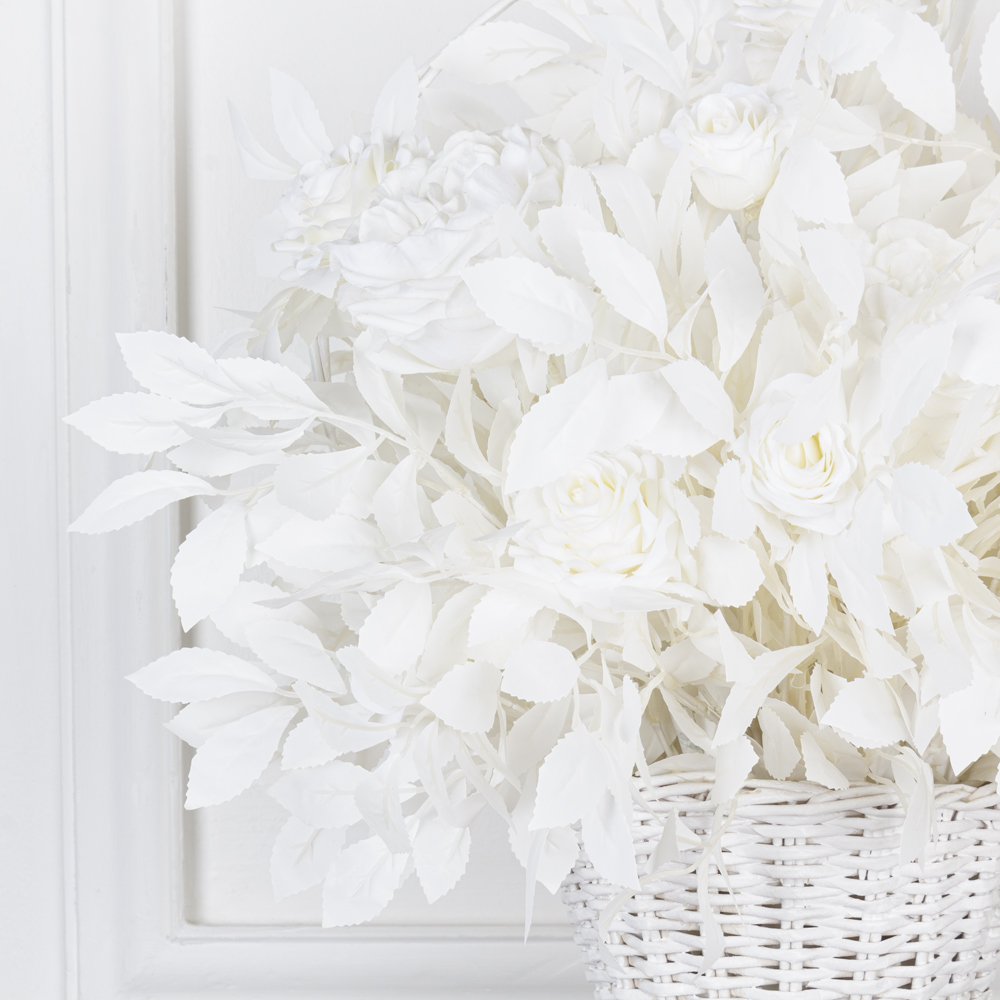 К430/1(з.) Композиция искусственная с розами в корзинке d20хh30см_2