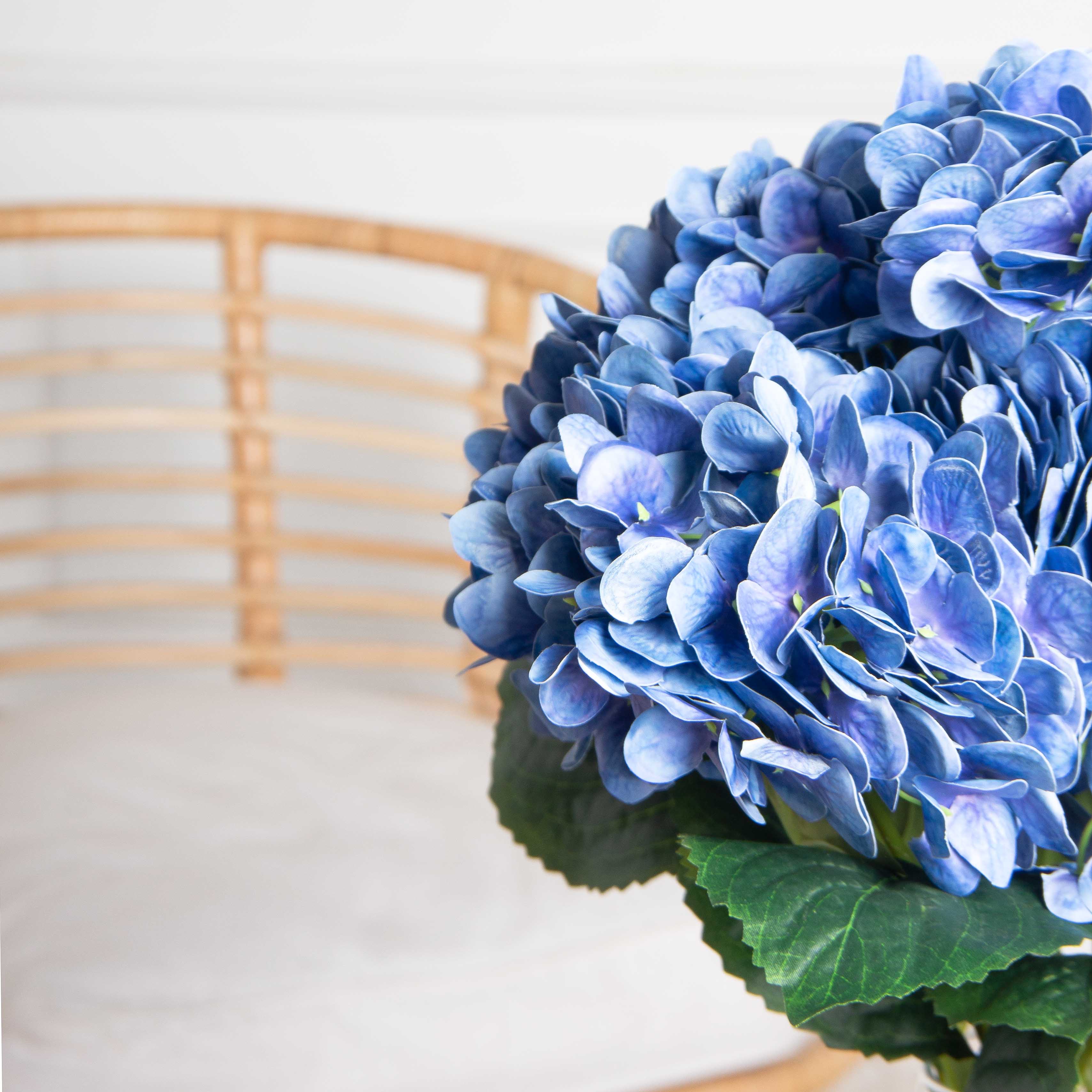 7142/А2785-125(F) Гортензия искусственная ветка h47см(нога 11см) голова d14см, синяя_2