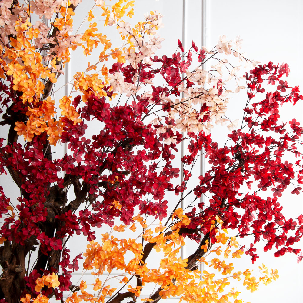 320/ОС/658(Пр)(F) Дерево искусственное интерьерное, пристенное h320см, красно-оранжевое_3