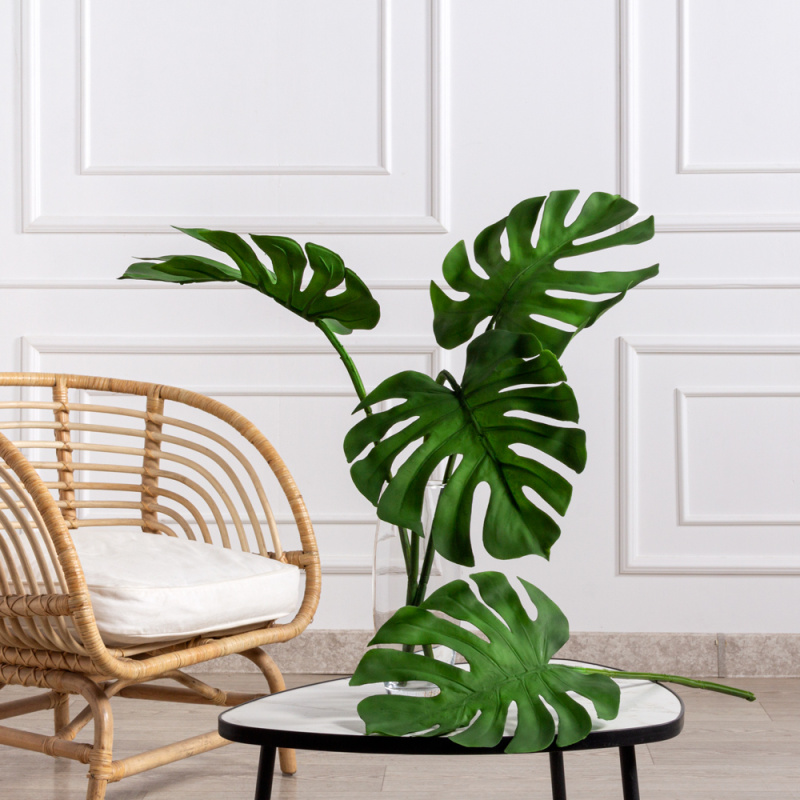 7143/9191-16 Лист монстеры искусственный малый h73см