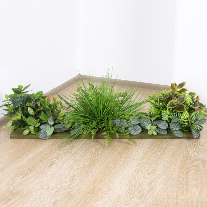 ВМ9/2(з.) Композиция искусственная Зелень микс h30см на вставке 113х18х3см