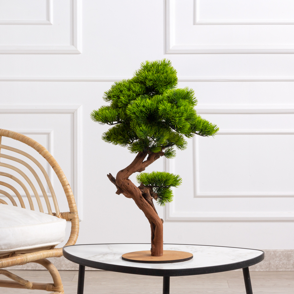 БС050/2К(з)(F) Бонсай искусственный Сосна h50см на круглом основании_1