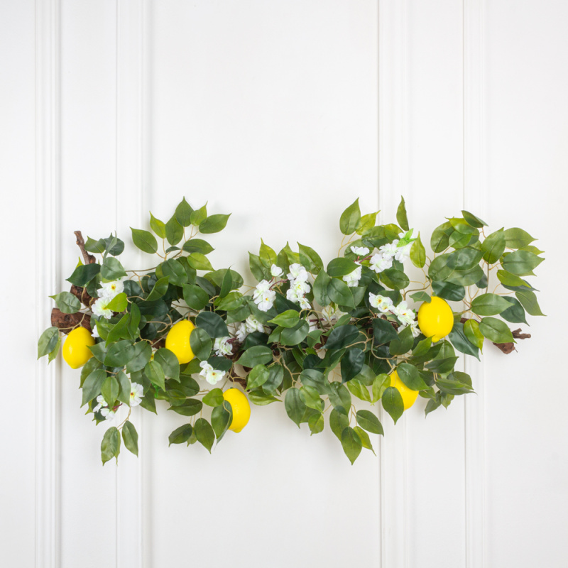 Л/ОС/07(з.) Лимон цветущий искусственный на оригинальном стволе L100см