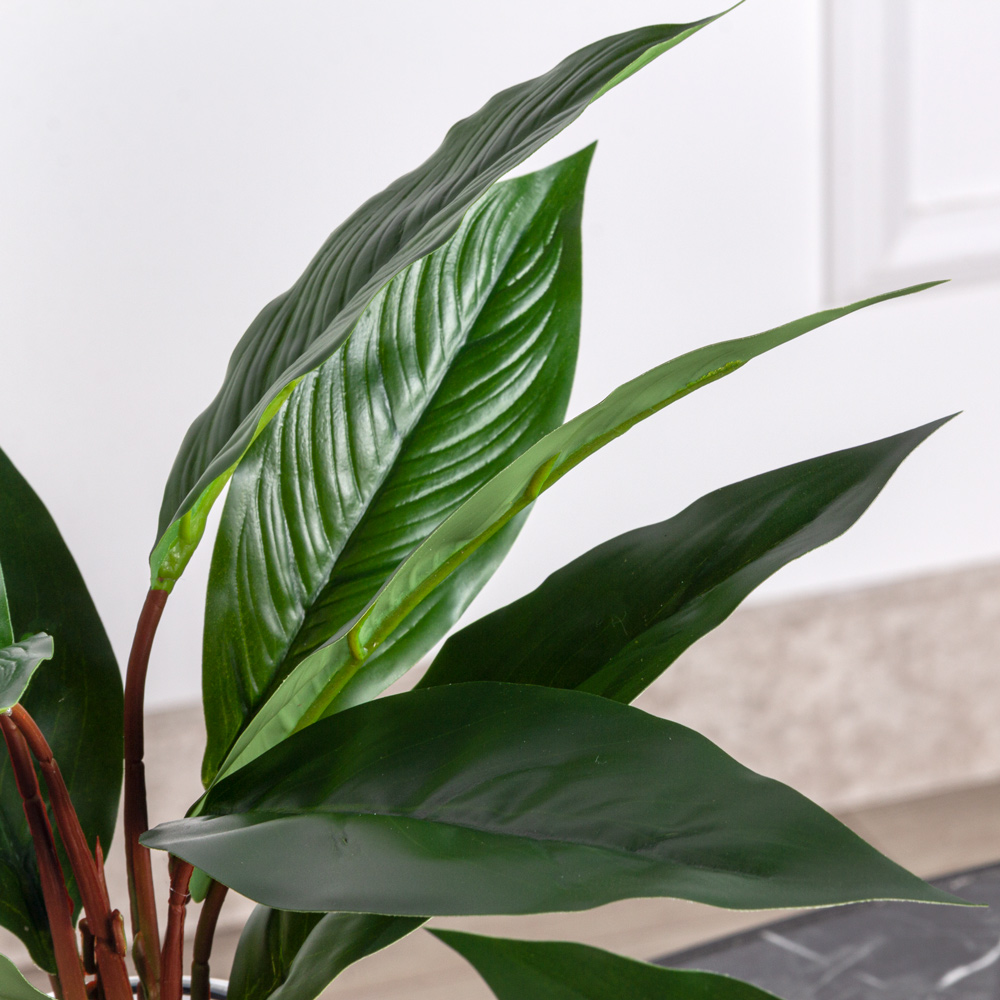 7143/0033-17 Спатифиллум искусственный куст малый 10 листов h40см, зеленый_1