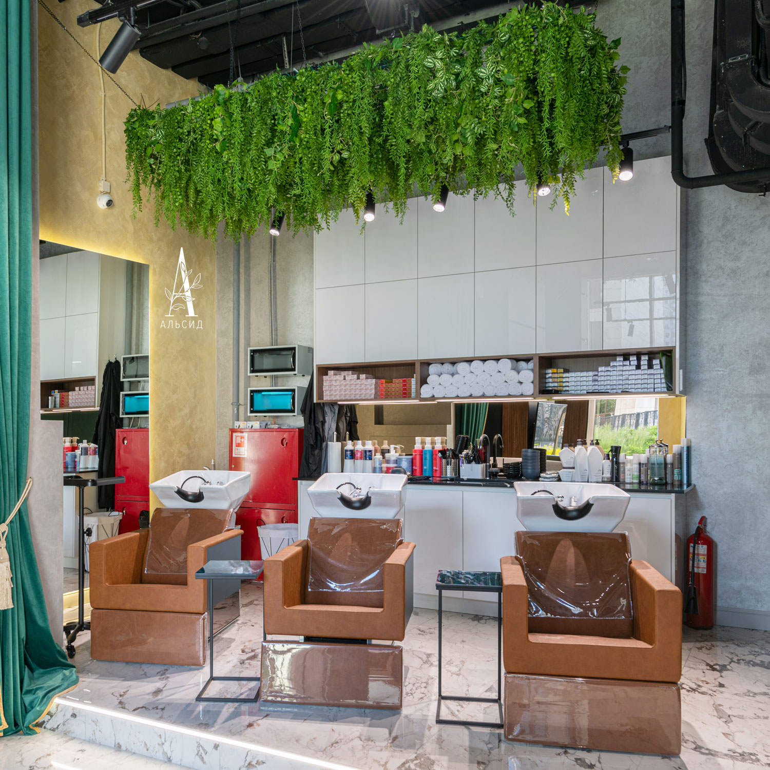 Л32 Лиана искусственная с ампельным аспарагусом L100см, свес 270см_8