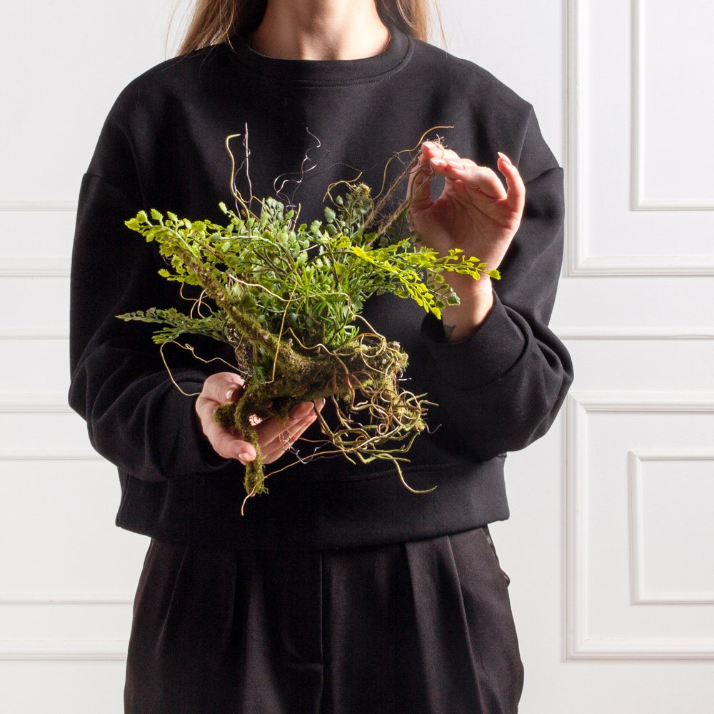 7143/0411-14(F) Корень замшелый с адиантумом h30см_3