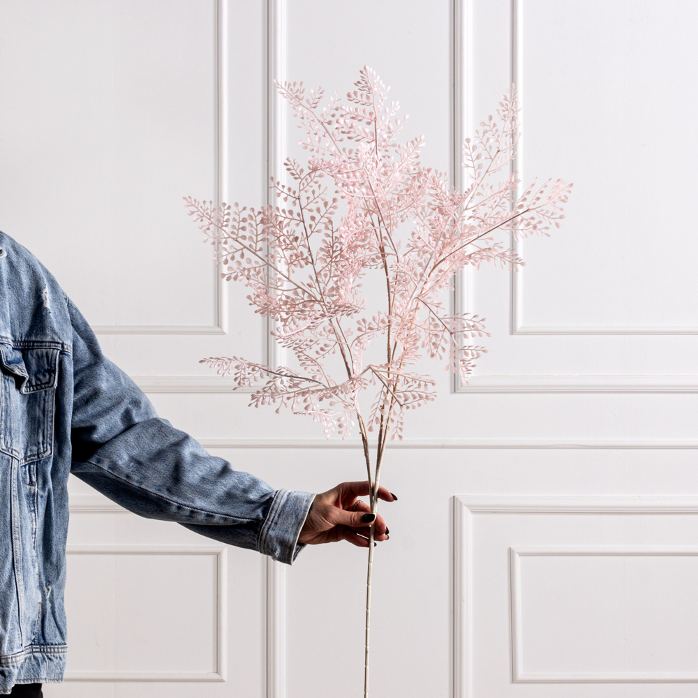 7143/0041-11/1 Ветка Адиантума искусственная hсм, розовый_2