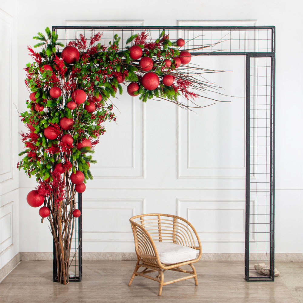 ДЛ185(Пр)(Fix)(F)Декор вход.группы h270см н/прутьях, прист.с красными шарами_4