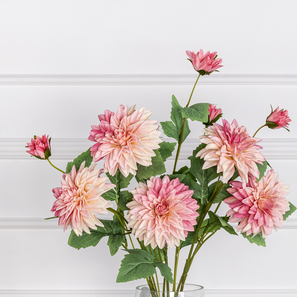 7141А/9120-24/5Р Георгин искусственный 1 голова, 1 бутон, h65см, светло-розовый_1