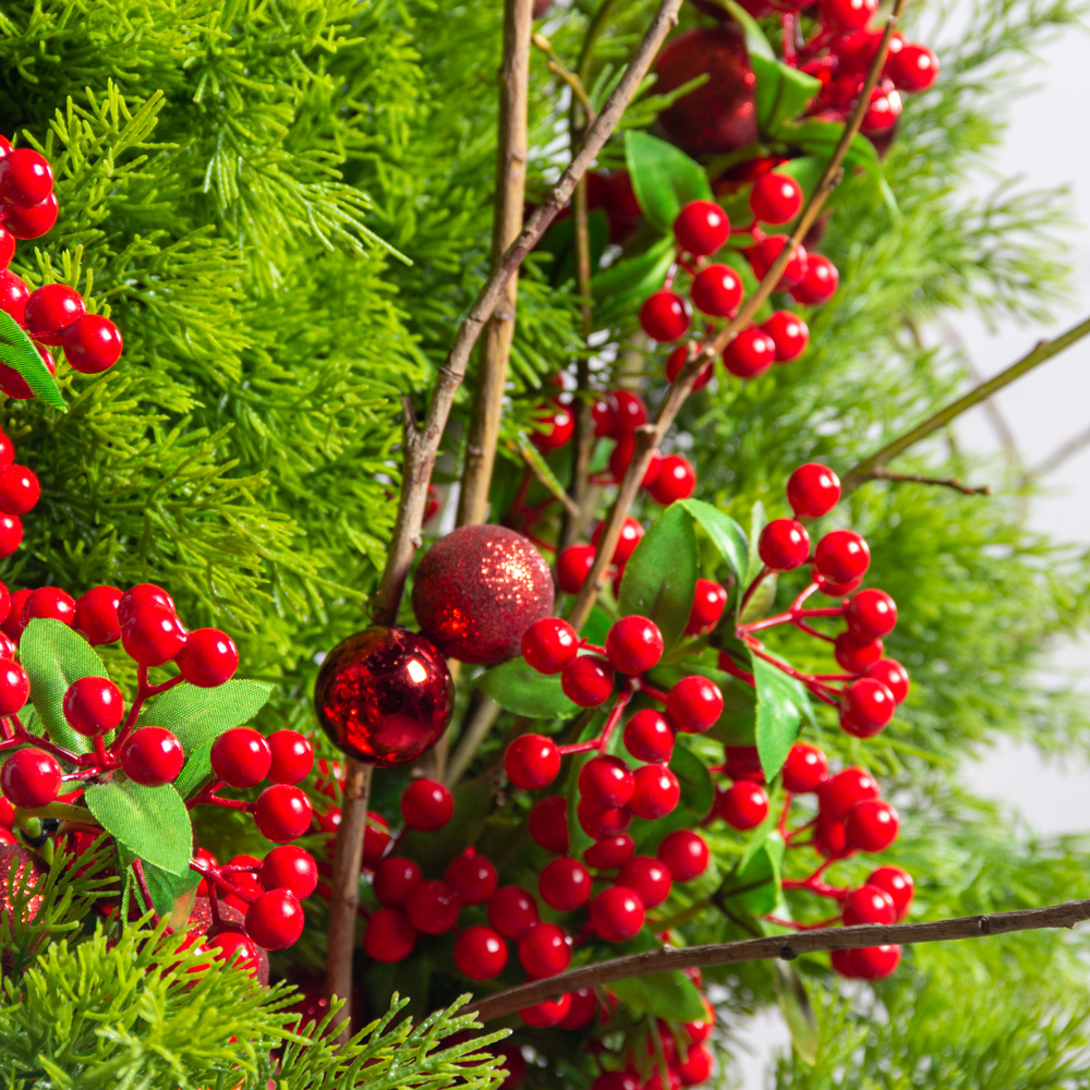 ДЛ148-1(з)(F) Декор входной группы хвойный L120см на прутьях в кашпо_3