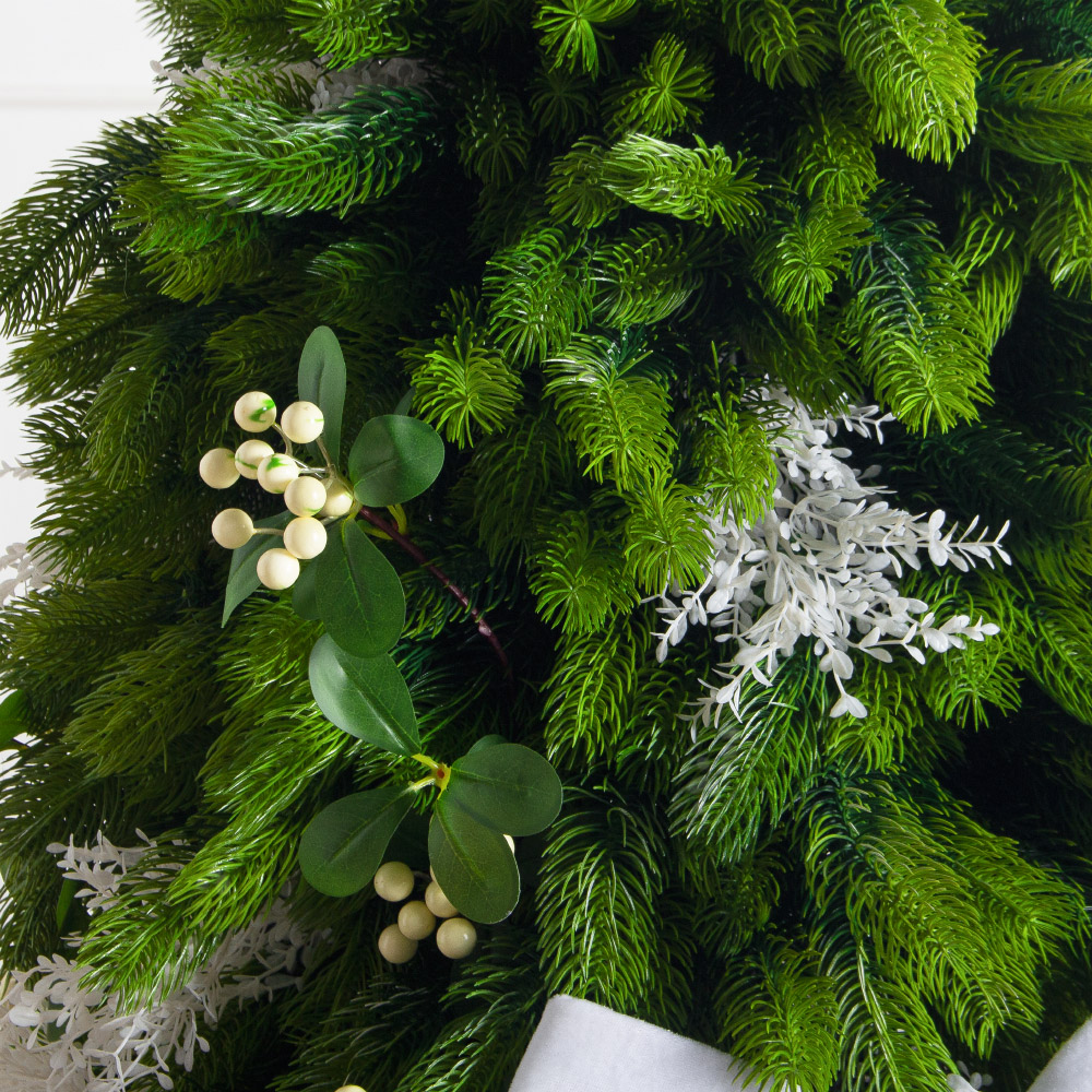 120/289-2(Пр)(Fix)(F) Ель искусственная h120см с белым декором на основании_3