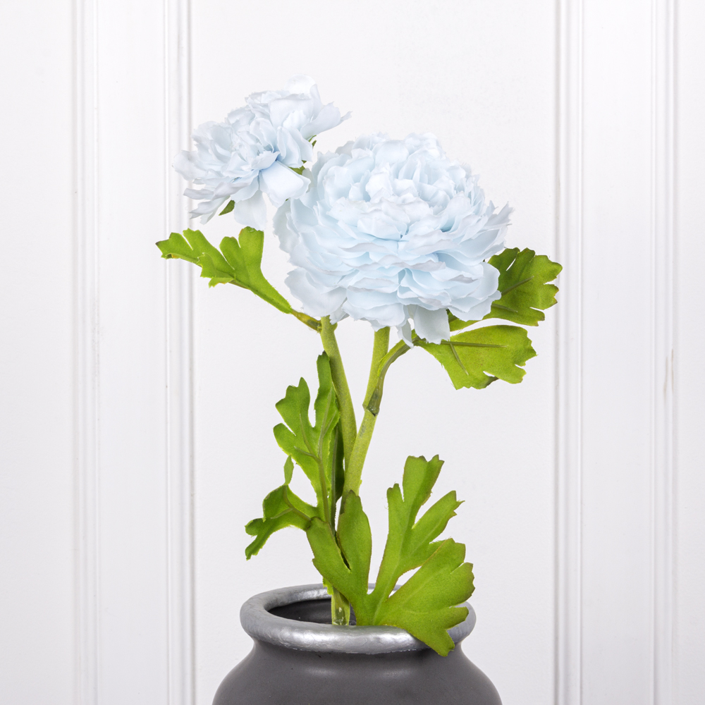 7141А/9120-07/10Р Ранункулюс искусственный 1 голова d9см, 1 бутон, h59см, голубой_1