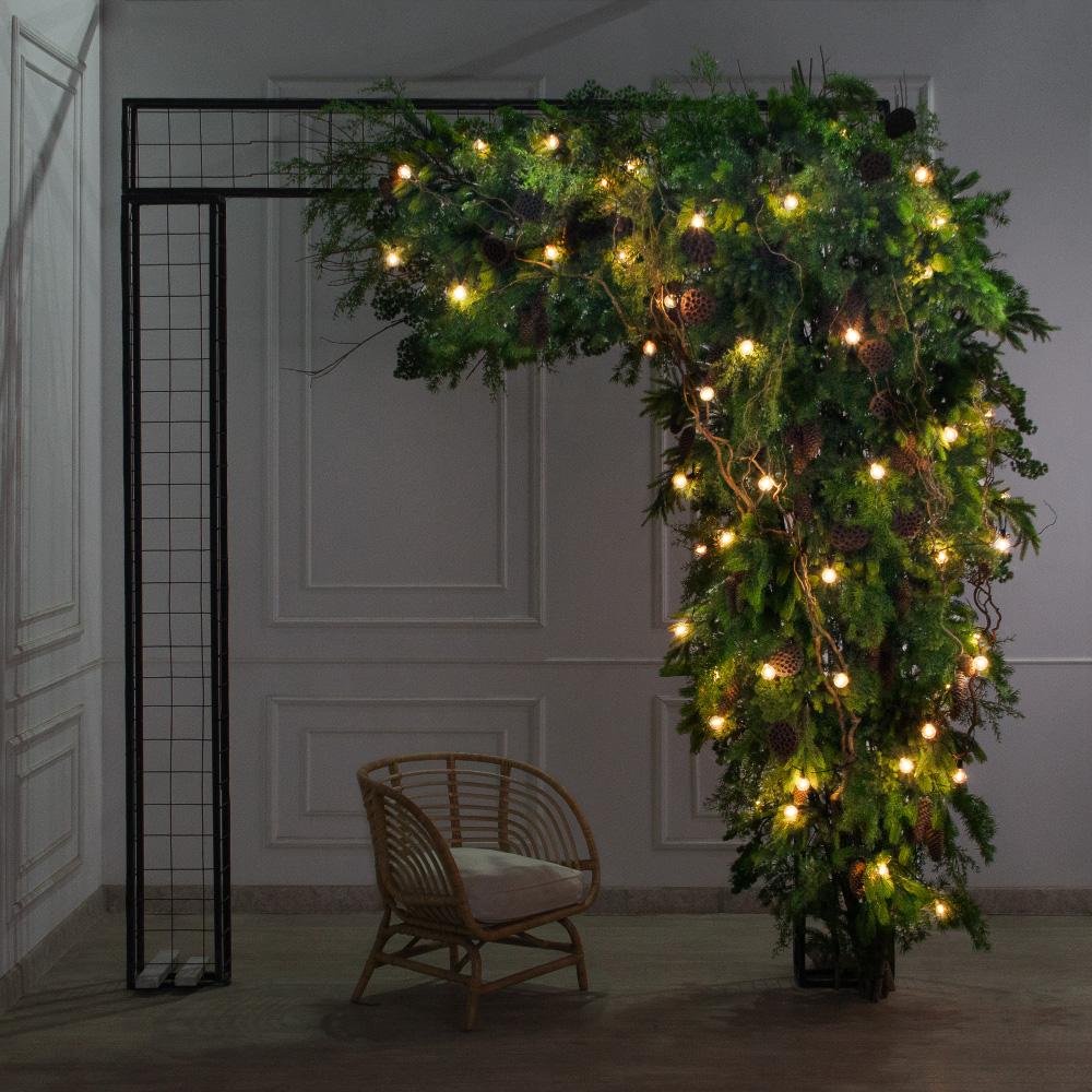 ДЛ184/СВ04(Пр)(Fix)(F) Декор входной группы хвойный с декором h290см на прутьях,пристенный_4