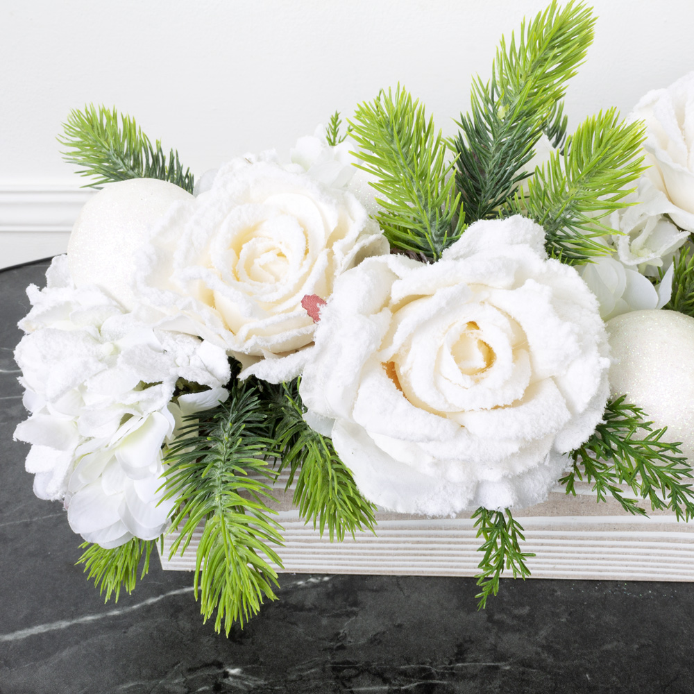 КНг63 Композиция искусственная НГ с цветами в ящике 40х9хh8см_3