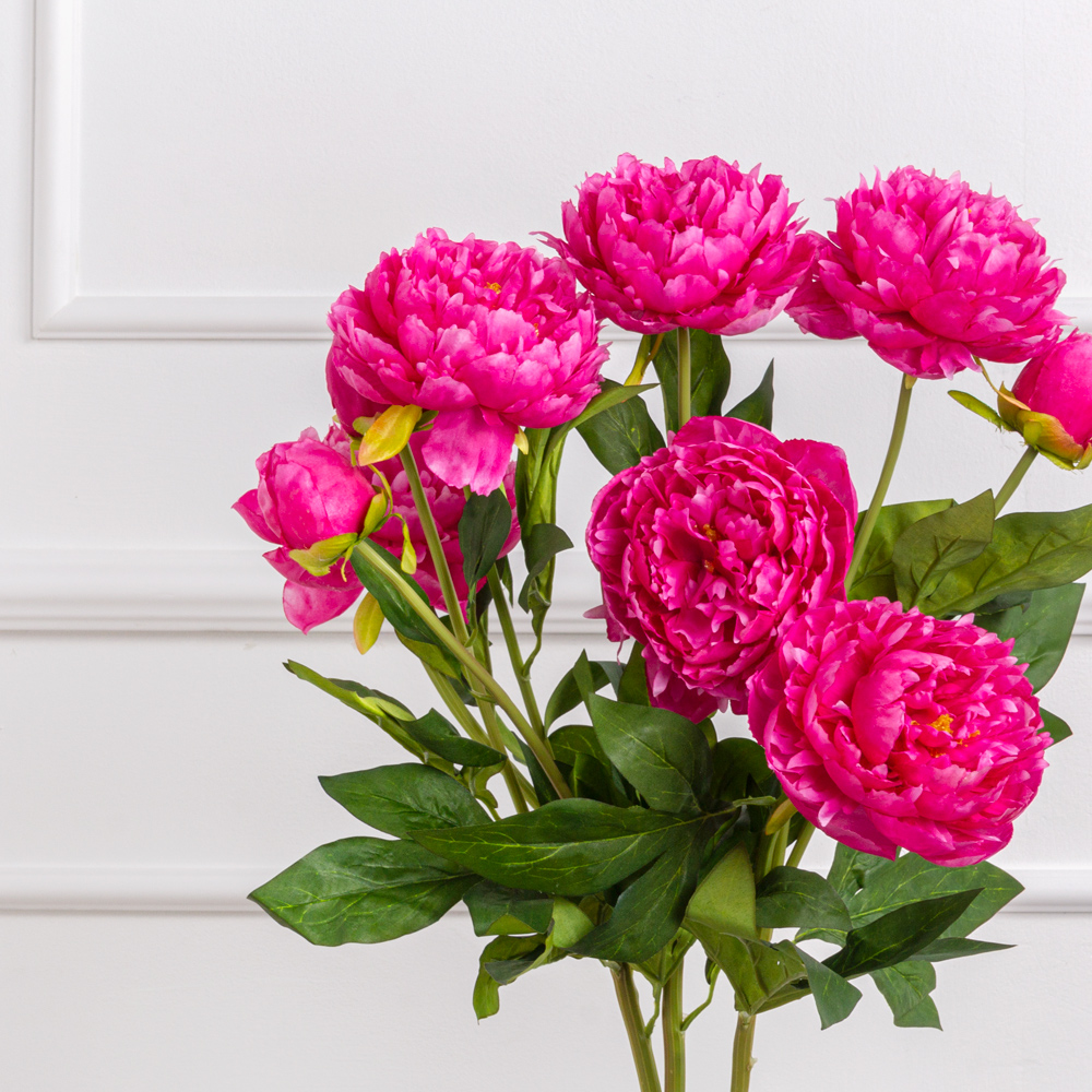 7141А/9120-08/6Р(АКЦИЯ) Пион искусственный 2 головы, 1 бутон, h75см, фуксия_3