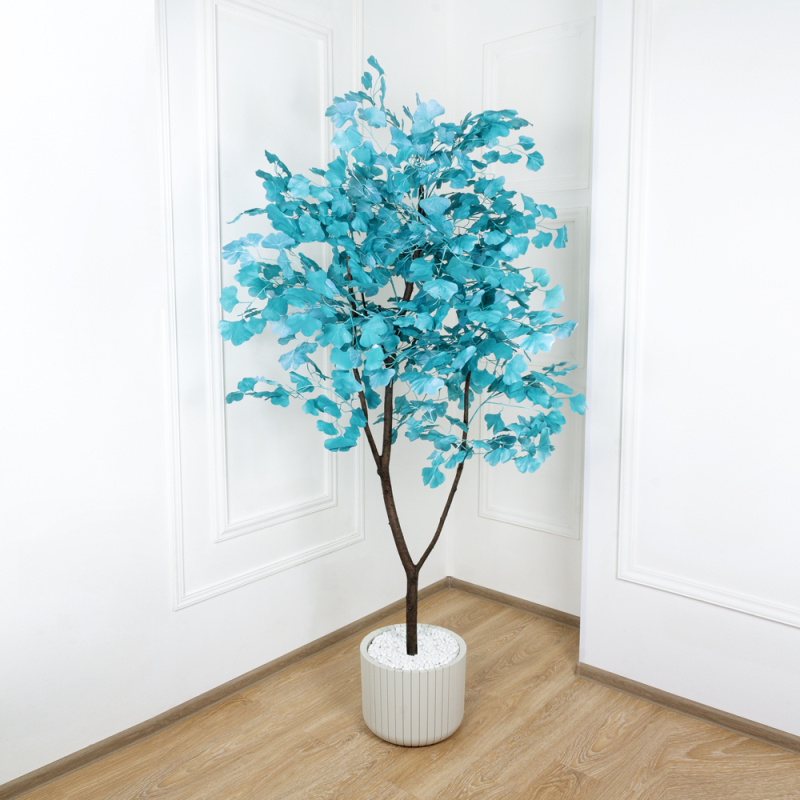 210/РН/176 Дерево искусственное Гинкго h210см, d130см, бирюза