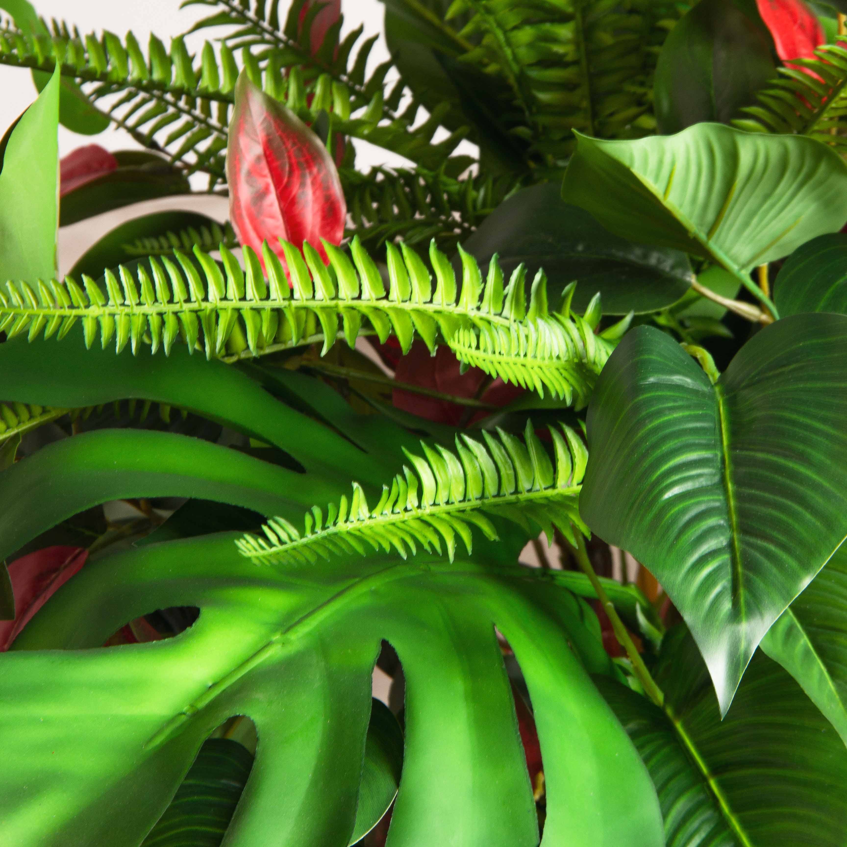 ВМ35-2(з)(Пр)(F) Композиция искусственная Микс зелено-бордовая на вставке 50х22х3см_4