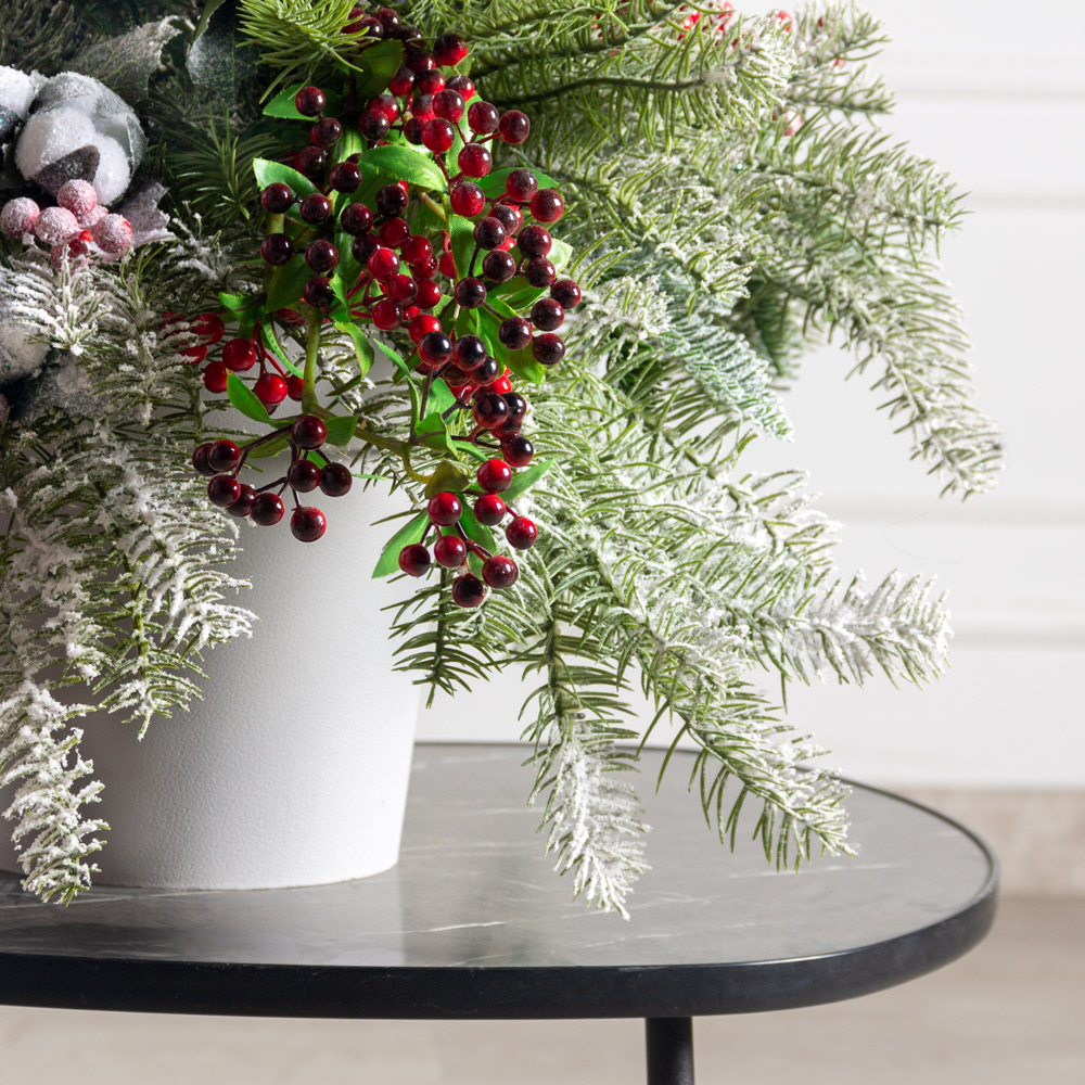 КНг64(F) Композиция искусственная НГ хвойная с ягодами в кашпо_5