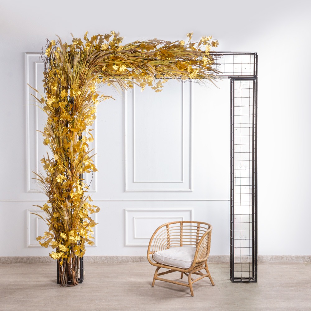 ДЛ171 (F) Декор входной группы h 280 см на стволах,пристенный, золото_3