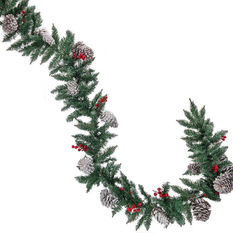 736/9179-04 Гирлянда НГ заснеженная с ягодами+бол.шишками h2,75м (265)_1