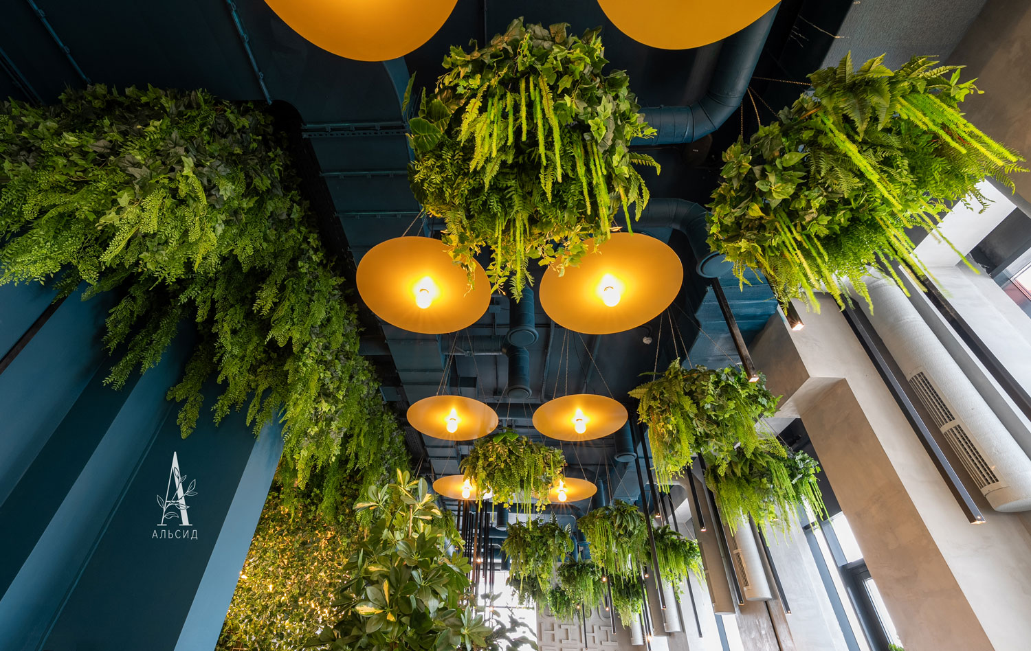 7143/0760-40/1 Филодендрон искусственный куст 12 частей h45см (латекс)_4