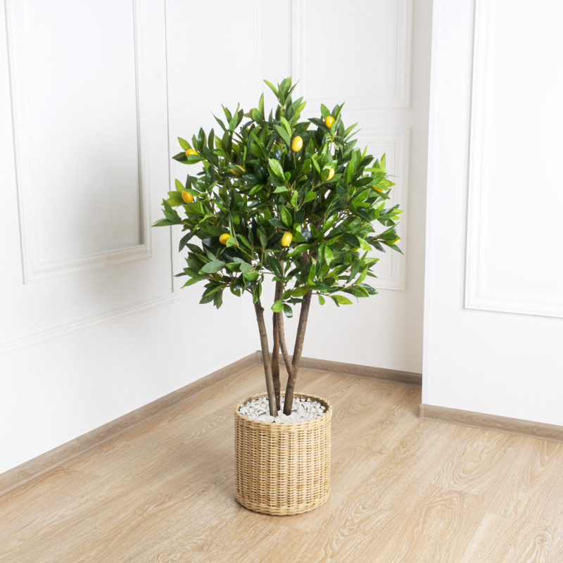 110/РН/188(з.) Лимон искусственный с плодами h110см