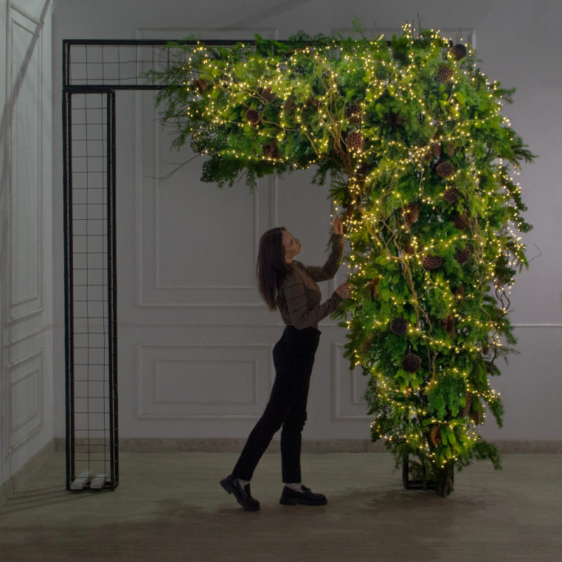 ДЛ184/СВ03т(Пр)(Fix)(F) Декор входной группы хвойный с декором h290см на прутьях,пристенный_1