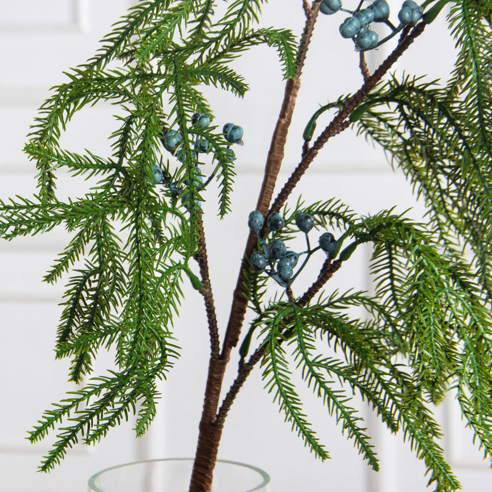 736А/9271-0154(F) Ветка еловая с ягодами h108см(61+47см) 4ветки_3