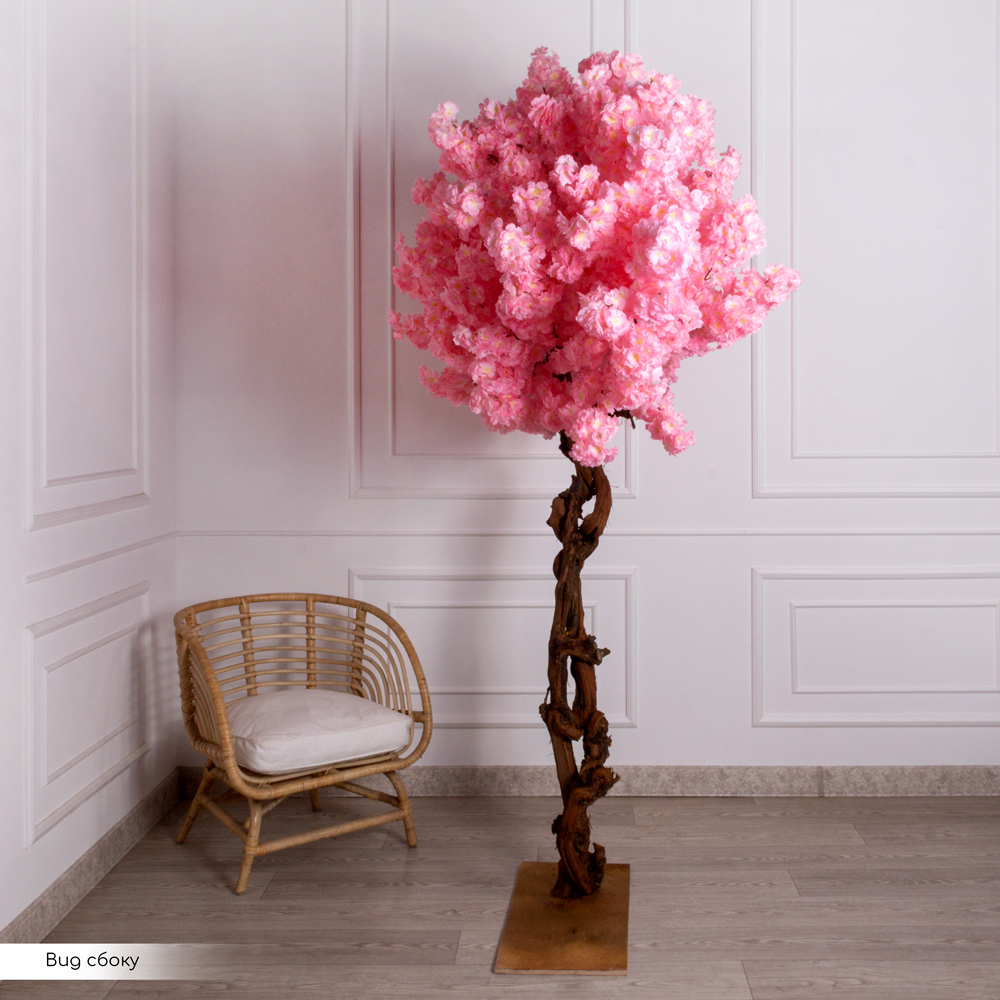 230/ОС/225-1(з)(F) Сакура Элит искусственная пристенная h230см, розовая_3