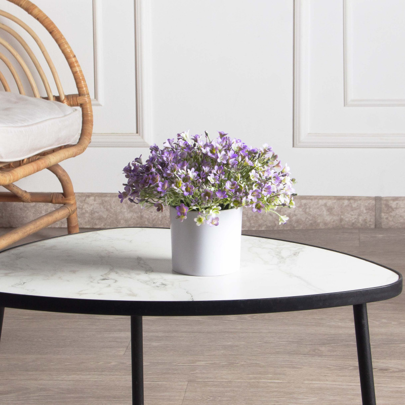 КС/О40-2(F) Кампанула искусственная h17см в кашпо, фиолетовая_1