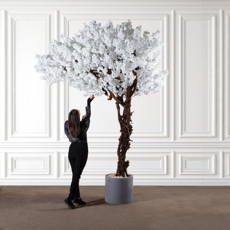 318/ОС/225-2(з)(F) Сакура Элит искусственная пристенная, разборная h318см, белая_1