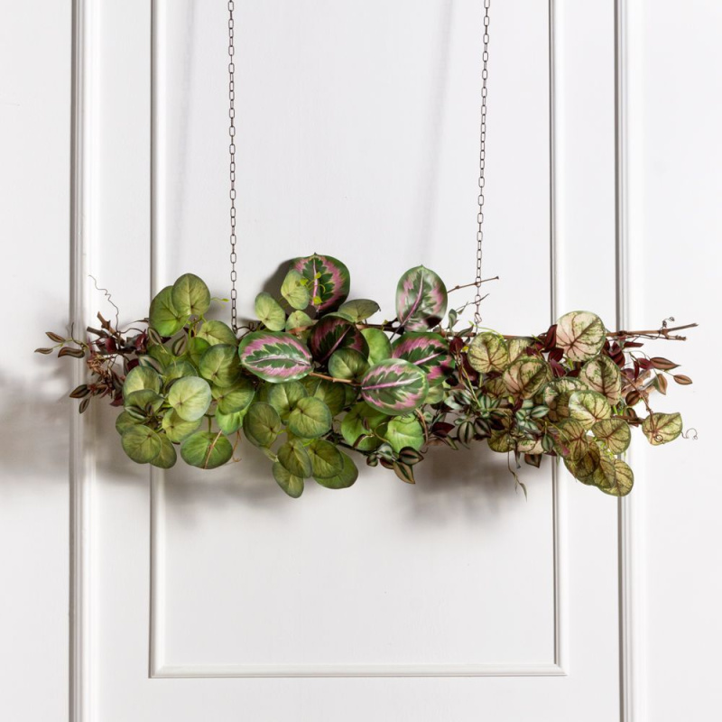 Л135(Пр)(F) Лиана тропическая с бордовой традесканцией на лозе L100см _3