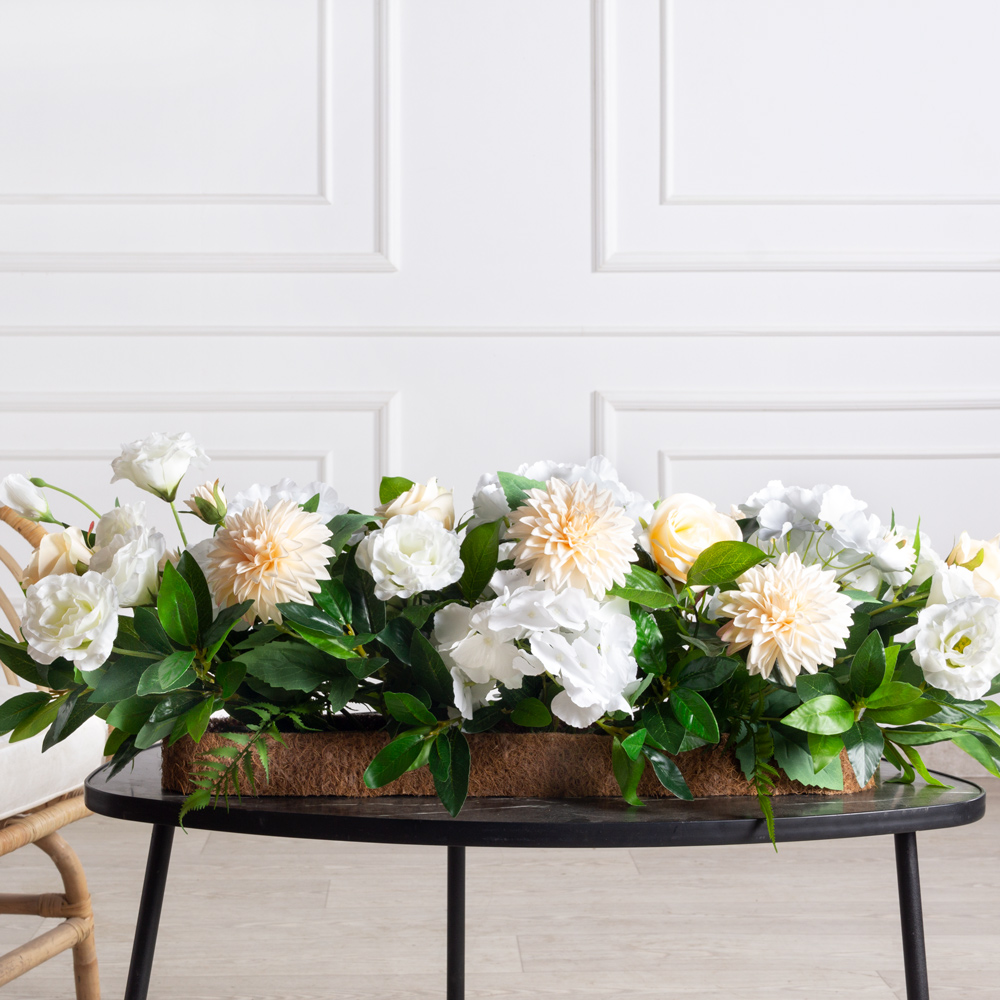 К11-1(з)(F) Композиция искусственная цветочная 100х35х27см, бело-розов. _1