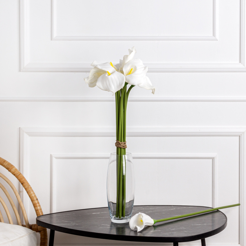 7141А/0443-6/23(АКЦИЯ) Калла искусственная h66см, белая (латекс)_3