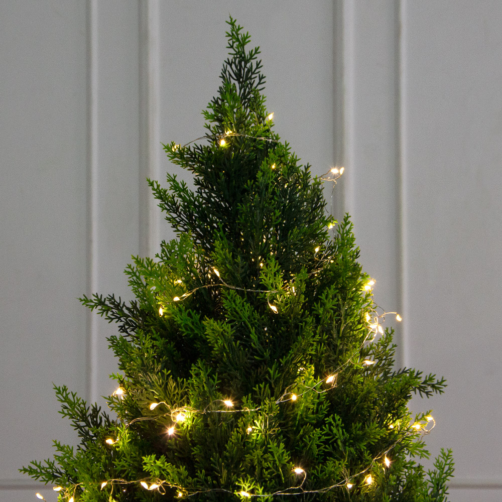 Т180/СВ03т/1460(Пр)(F) Туя искусственная конус  h180см с гирляндой Роса_4