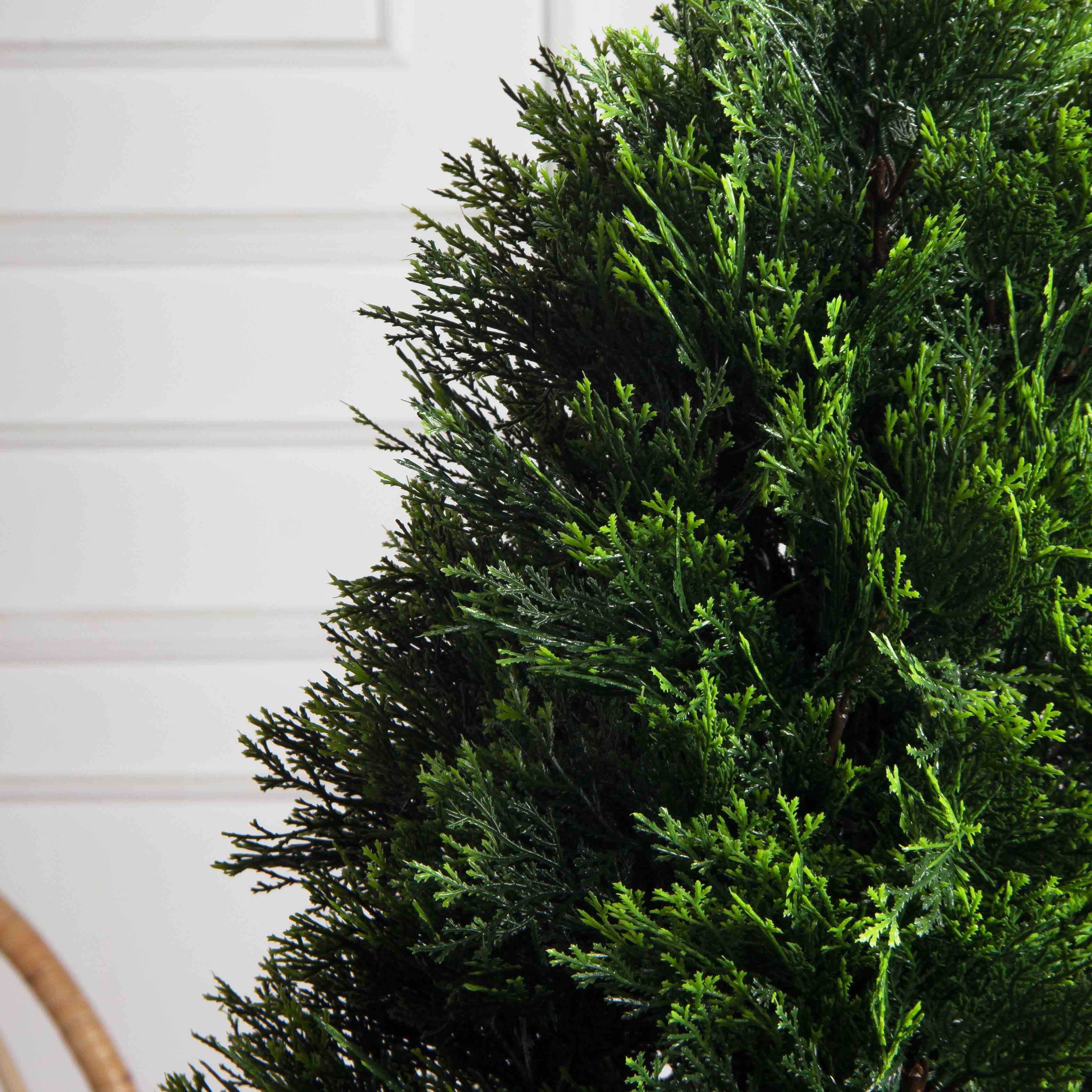 Т120/1466(F) Туя искусственная конус Люкс д/улицы h120см (искусственный ствол)_3