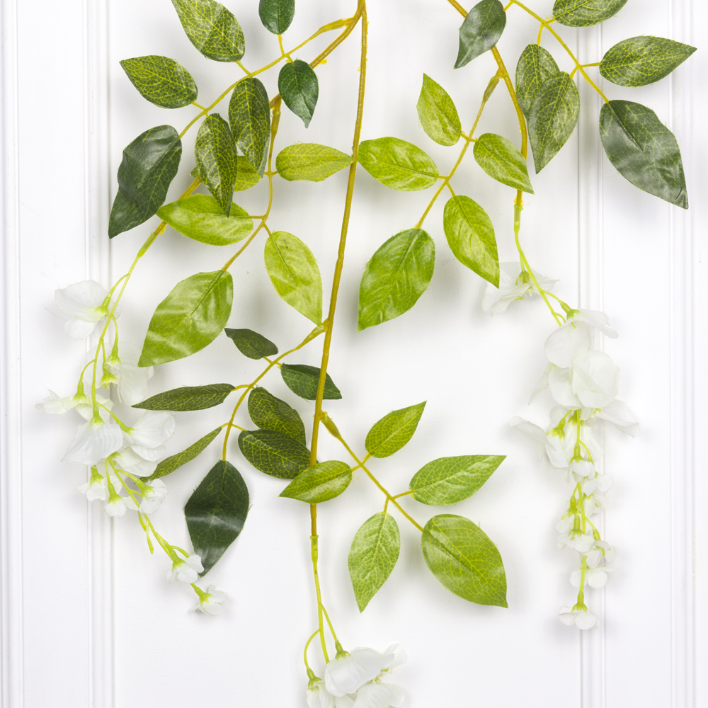 7143/9113-0/23 Вистерия искусственная ветка h120см, белая_1