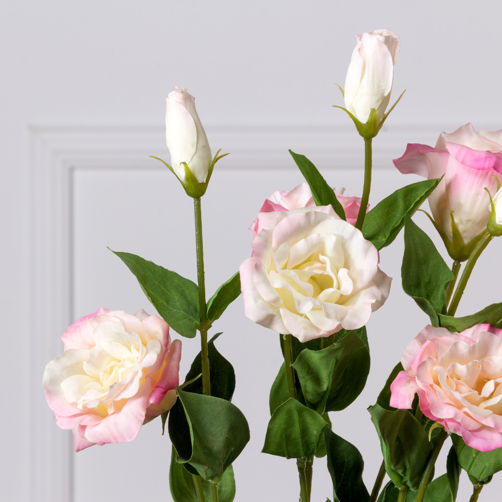 7141А/9120-20/5Р Лизиантус искусственный 2 головы, 1 бутон(латекс) h72см, бело-розовый_2