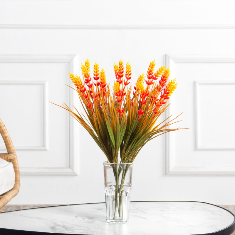 .7141/0382-4/18(F) Трава искусственная с 7 колосками h35см, оранжевый_1