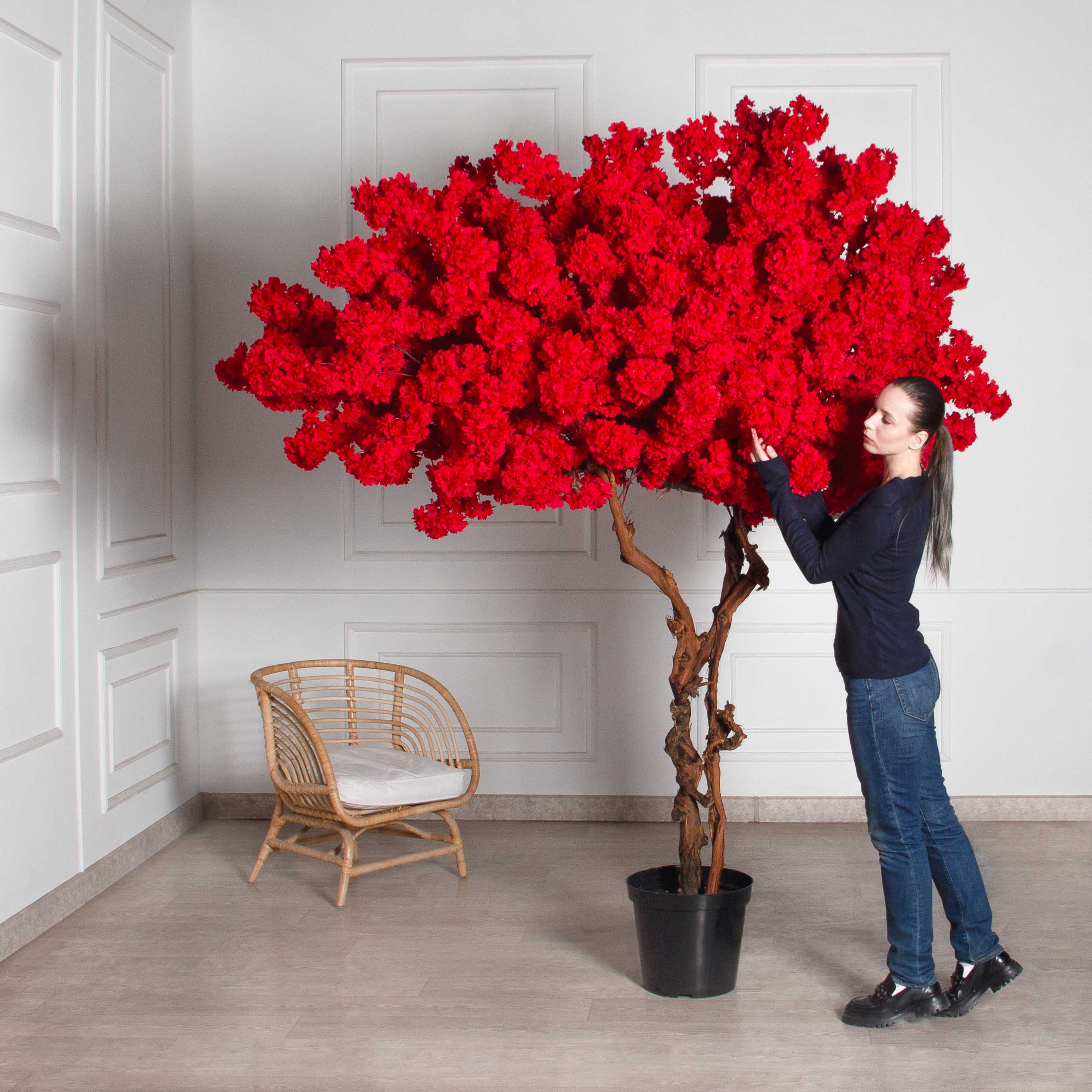 250/ОС/225-6(з)(F) Сакура искусственная h250см, красная_3