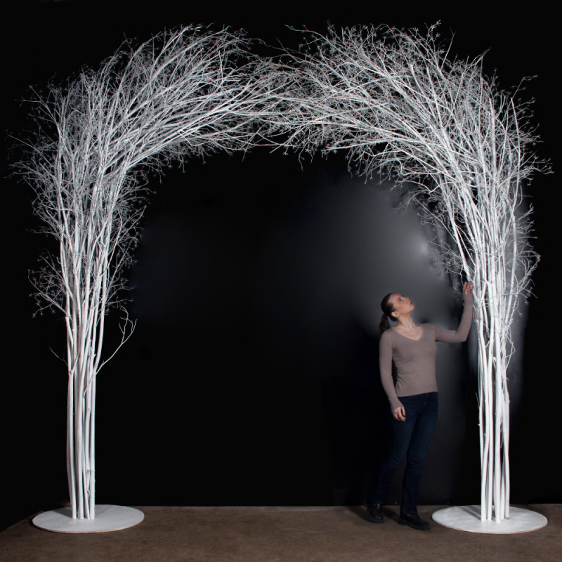 ДА09(з)(F) Декоративная искусственная арка с белыми ветками  350х280см_1