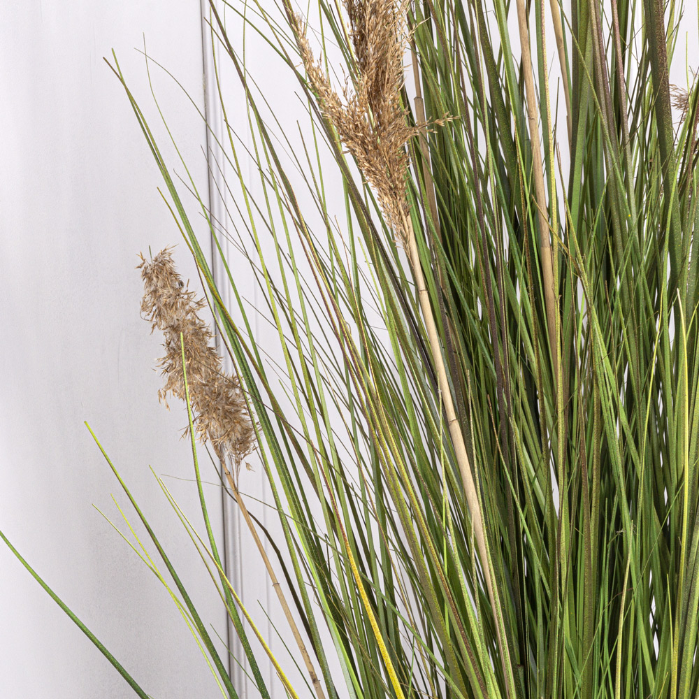 К351-3(з) Трава Осока искусственная h200см на кочке из мха d50см, желто-зеленая_3