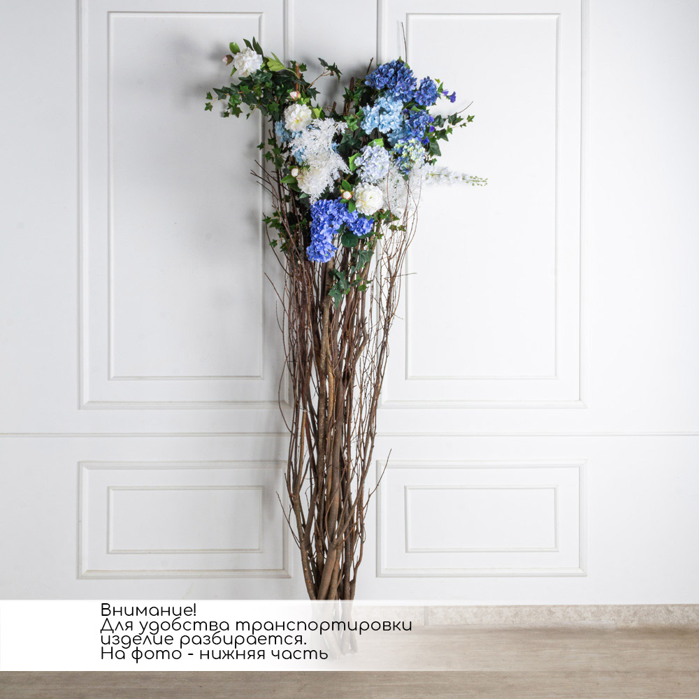 ДЛ159-2(з)(Пр)(Fix)(F) Декор входной группы цветочный h390 Lсм на стволах, пристенный_6