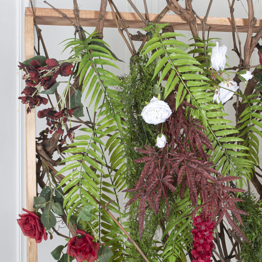 Ш180/60-1(з) Ширма декоративная искусственная цветочная в раме 140хh180см, бордо _3