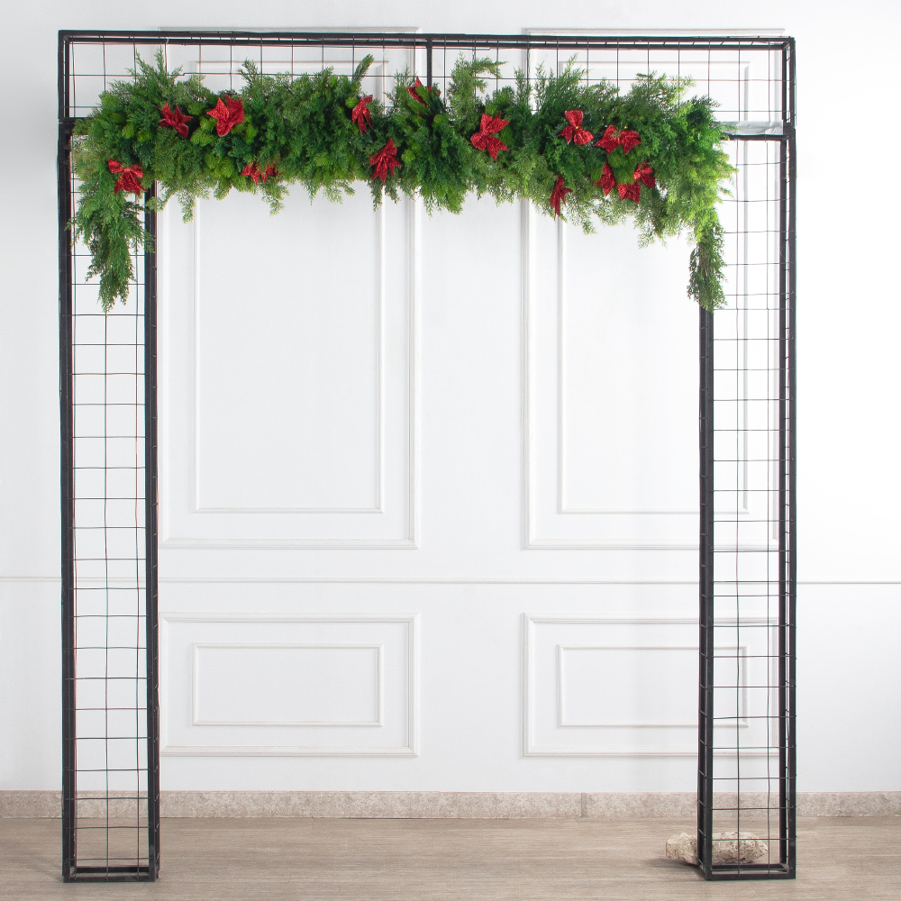 ДЛ182-1/1(з)(F) Декор хвойный L255см шир 60см на прутьях, пристенный_2