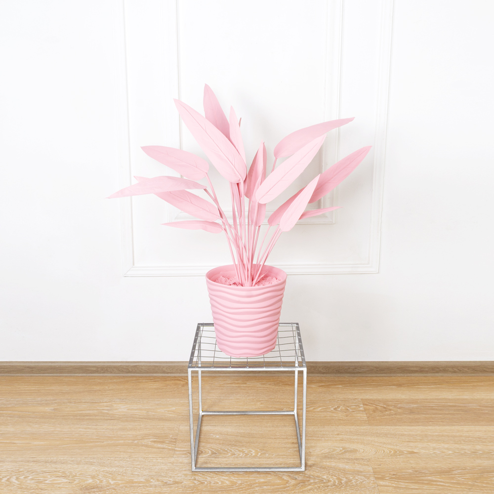 К75*3-2(Promo) Стрелиция куст (розовая) h75см (силикон) в интерьерном кашпо d17см_6